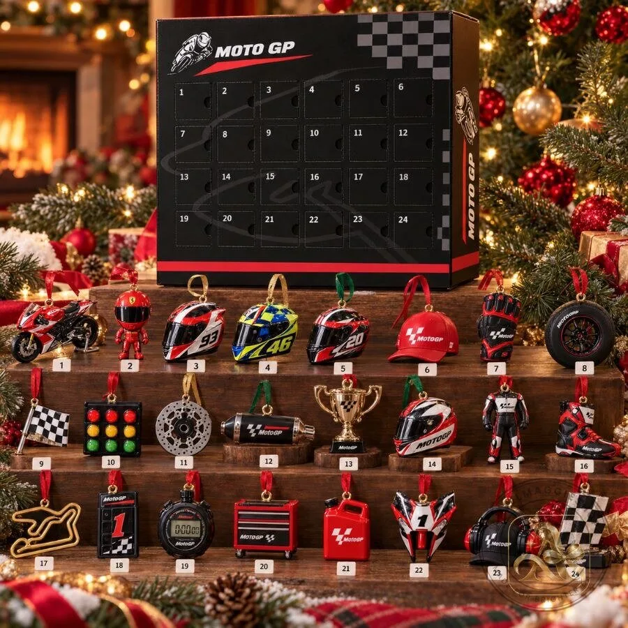 MotoGP Racing Advent Calendar 25-Day Christmas Surprise Gift Box for Motorcycle Fans